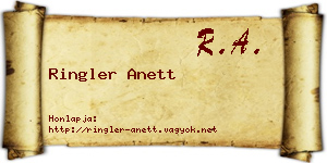 Ringler Anett névjegykártya